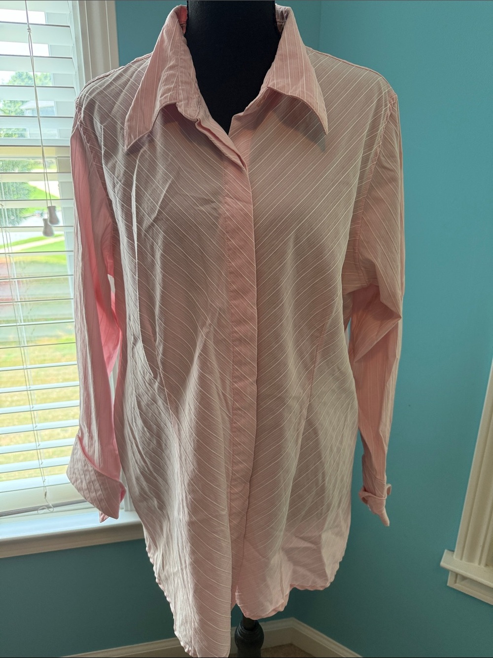 Lane Bryant Pink Button Down Blouse